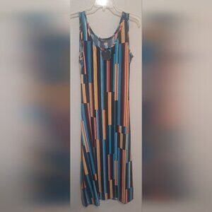 Pinc Womens XL Multicolor Striped Sleeveless Maxi Dress NWT Stretch